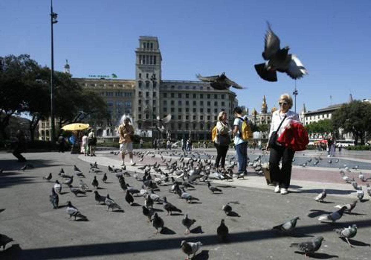 Imagen de archivo de la plaza de Cataluña de Barcelona