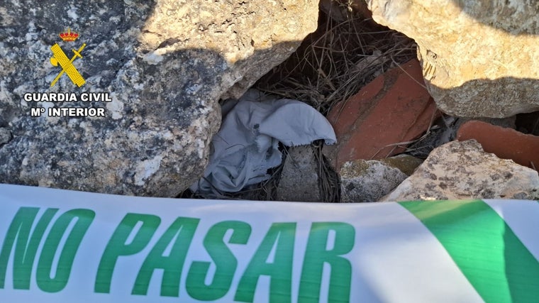 Paraje donde fue encontrada la granada de mano de la Guerra Civil