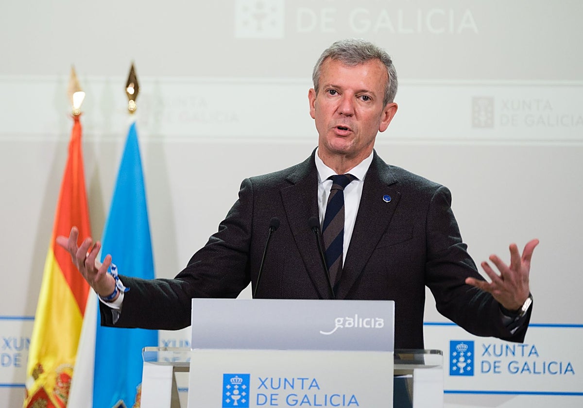 El presidente de la Xunta, Alfonso Rueda, tras la reunión del Consello