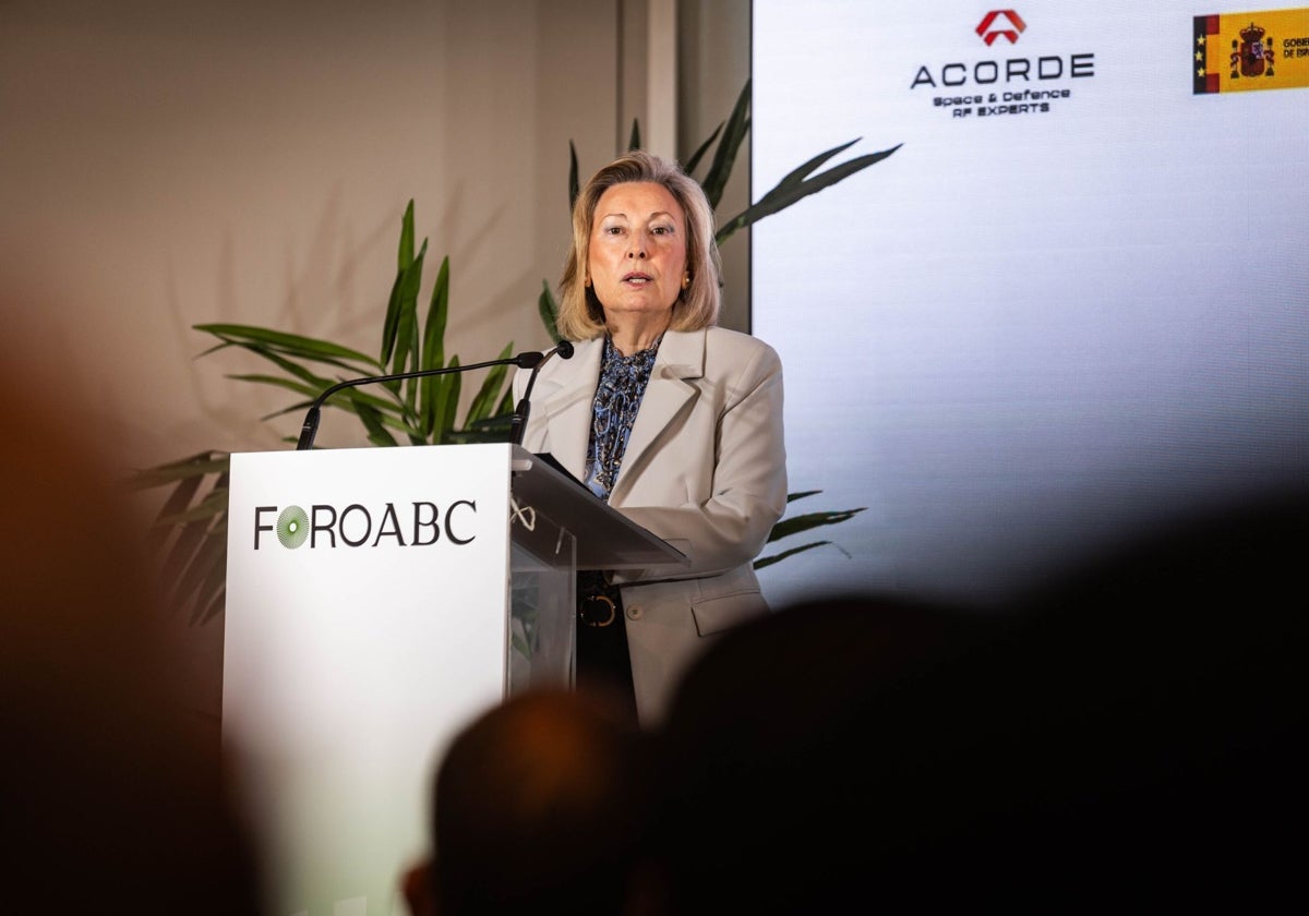 La secretaria de Estado de Defensa, Amparo Valcarce, en el foro ABC celebrado en octubre de 2024