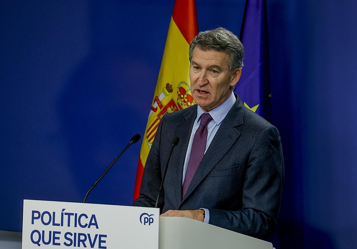 El líder del PP, Alberto Núñez Feijóo