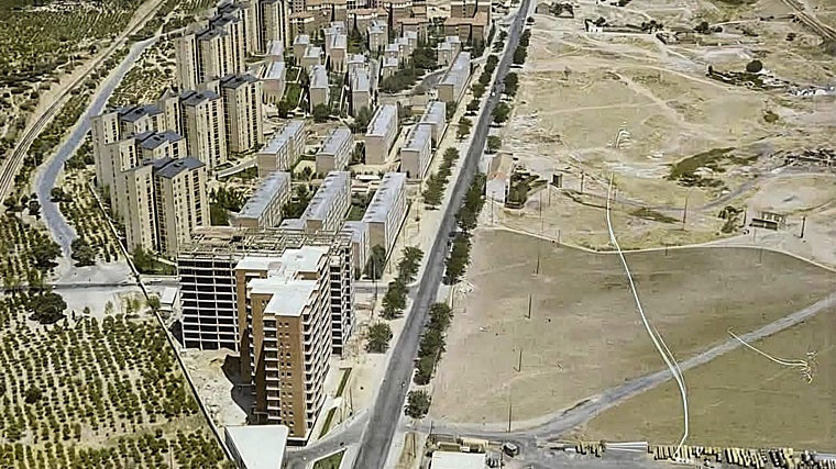 Colonia de Lourdes, entre la carretera de Extremadura y la Casa de Campo, en 1965