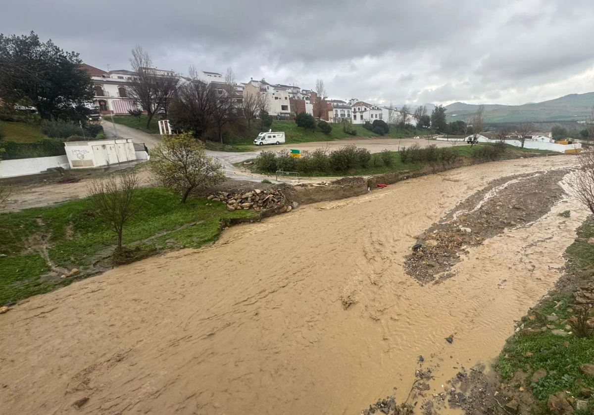 Imagen del río Turón a su paso por Ardales este lunes