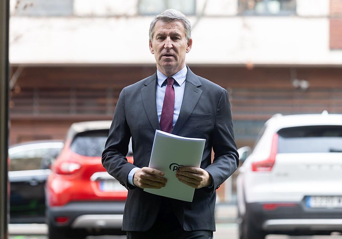 Alberto Núñez Feijóo, a su llegada a la Asamblea de la ATA