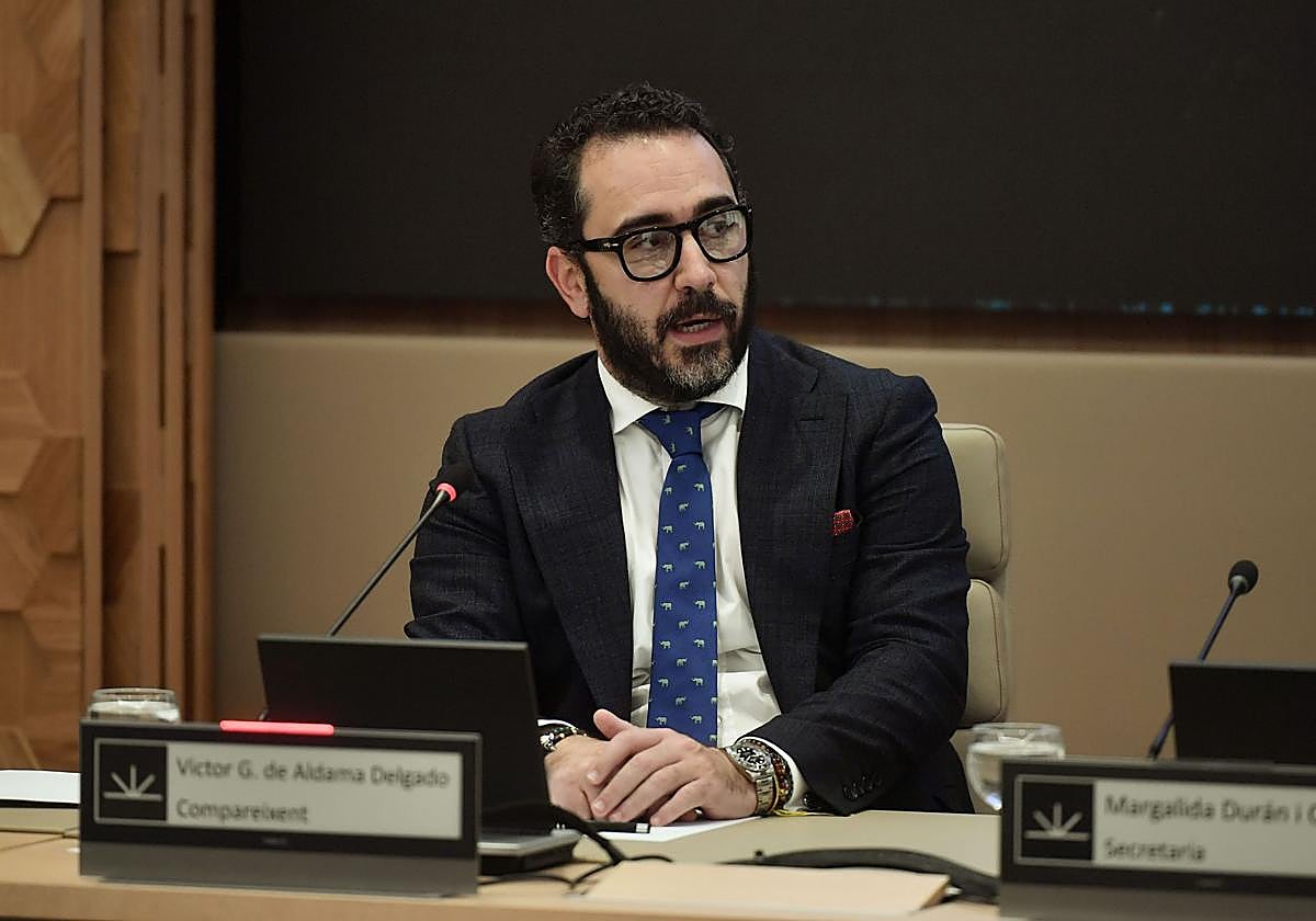 Víctor de Aldama, en el Parlamento Balear, en 2024