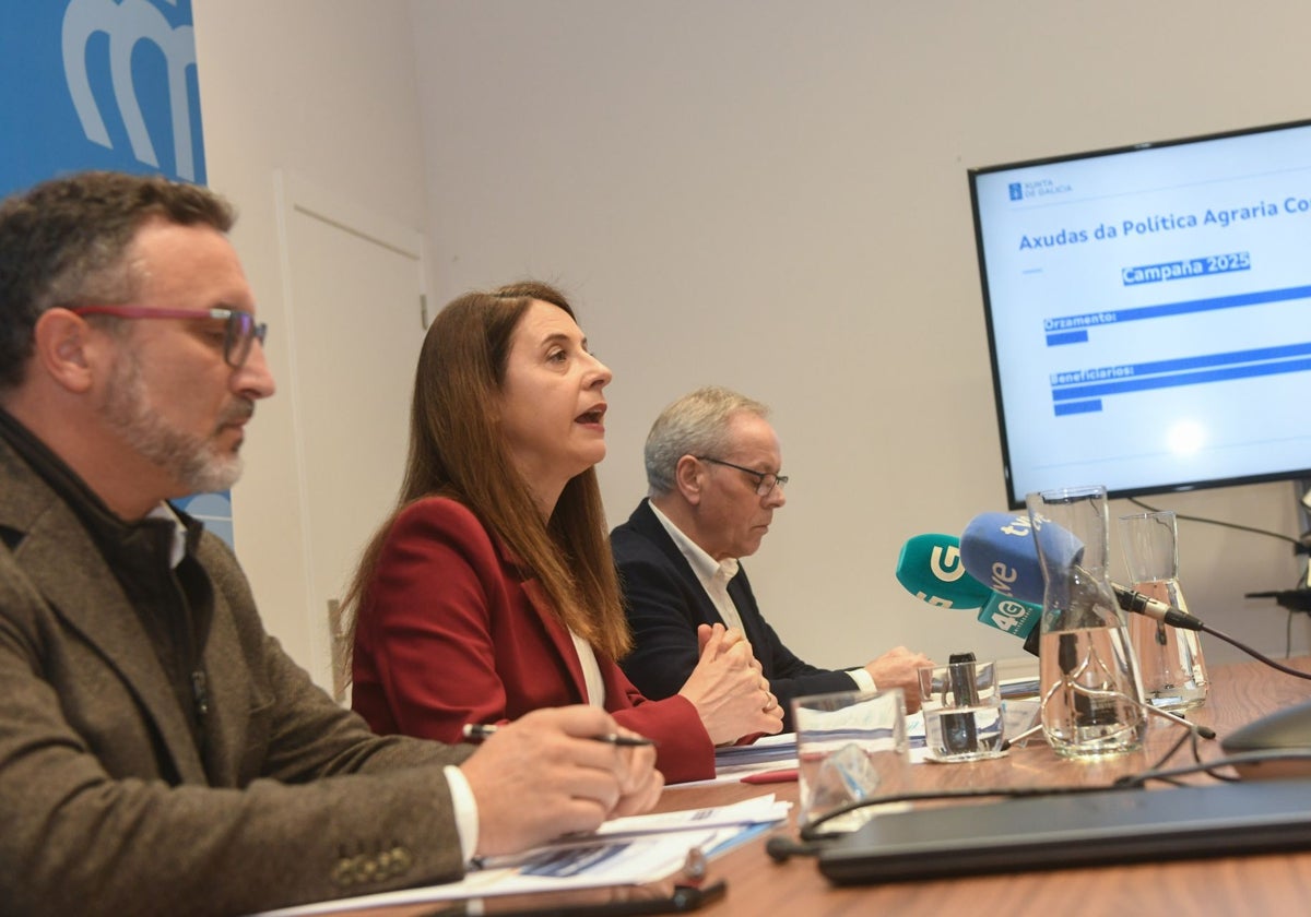 La conselleira do Medio Rural, María José Gómez, durante la rueda de prensa