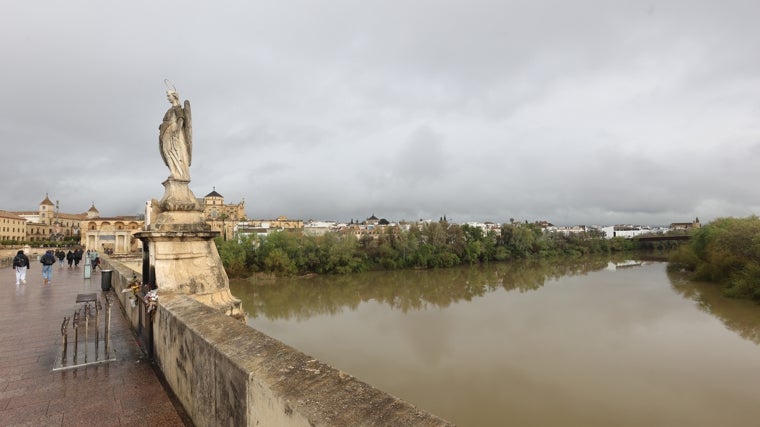 El río Guadalquivir entra en umbral amarillo de riesgo en Córdoba por la subida del caudal tras las últimas lluvias