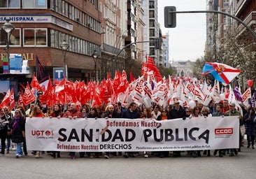 Manifestación en defensa de la sanidad pública celebrada en Valladolid
