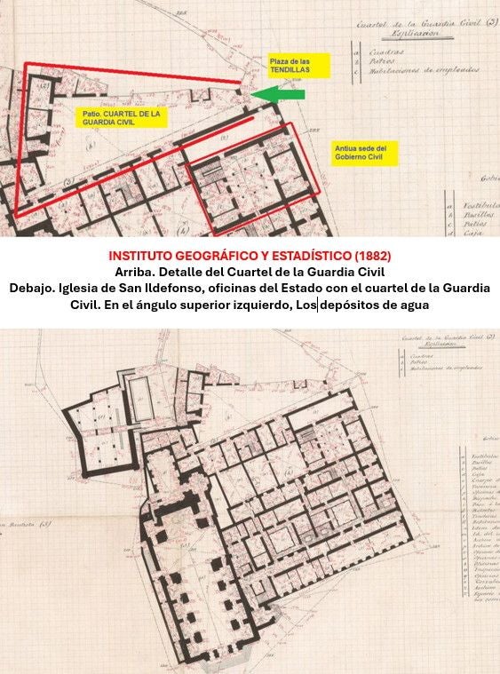 La Guardia Civil fue ubicada en torno a un pato del extenso edificio que se levantó como Casa Profesa de los jesuitas a principios del siglo XVIII. En 1834 pasó a manos del Estado para reunir el Gobierno Civil, la Diputación Provincial, servicios de Hacienda y la Comisaría de Vigilancia