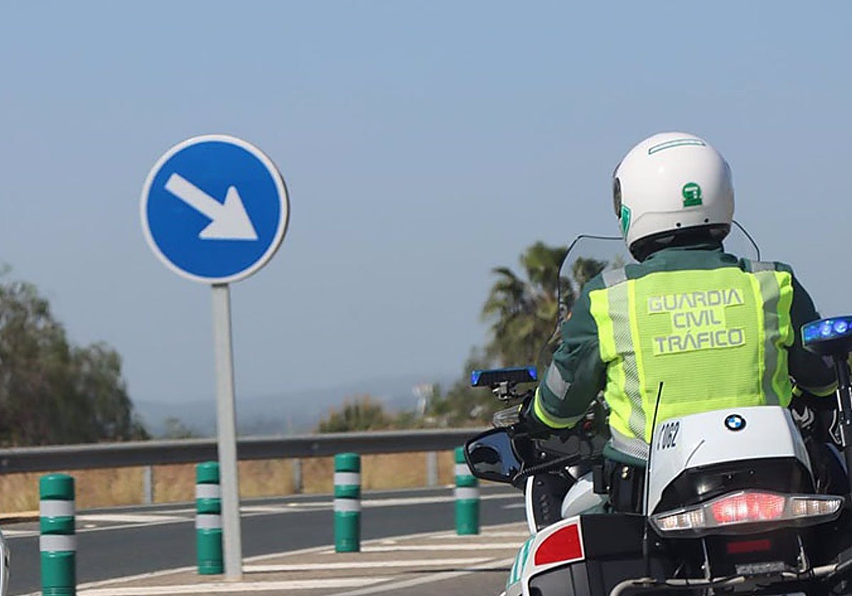 Un agente de la Guardia Civil en una carretera
