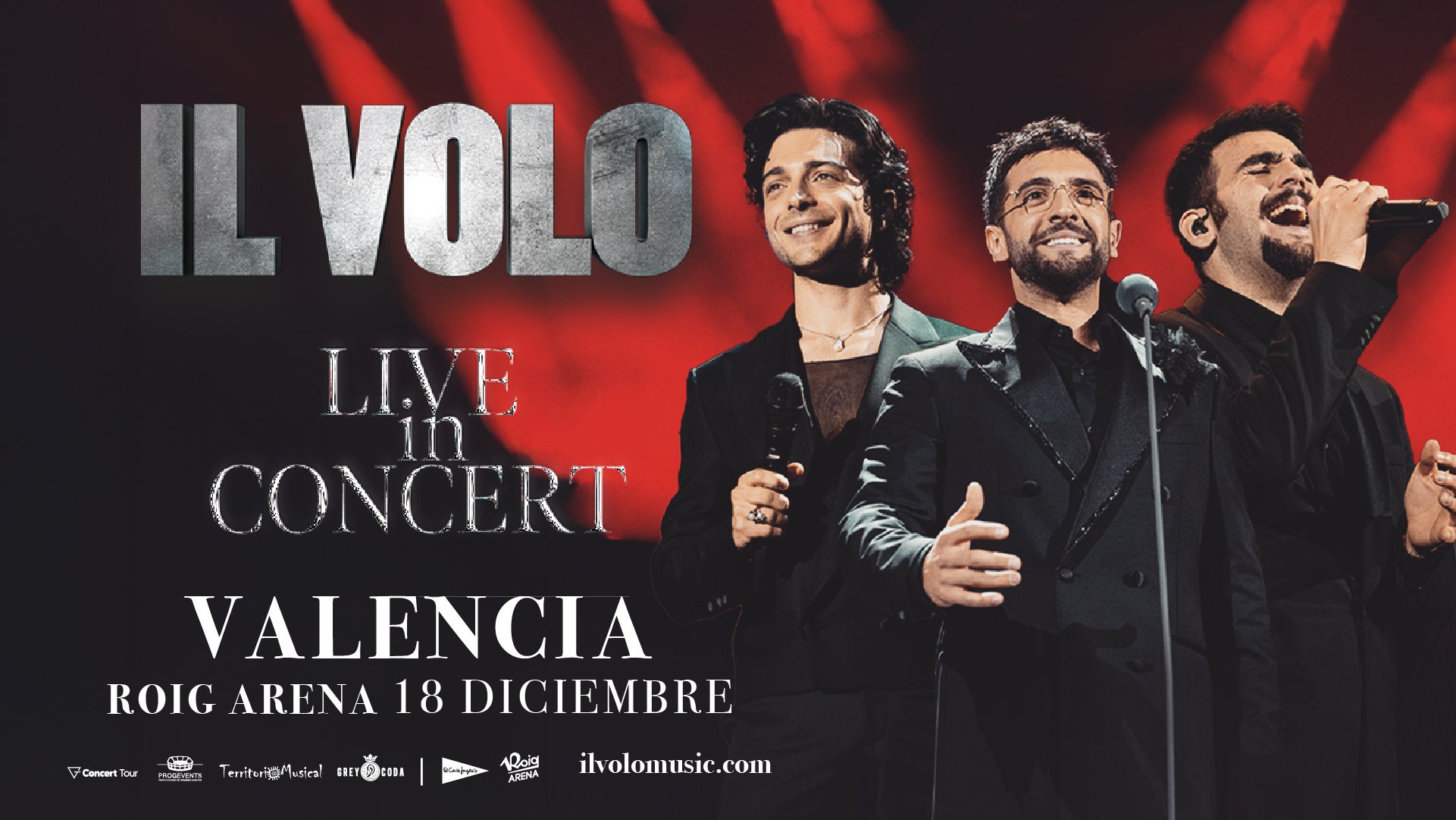 Il Volo aterriza en el Roig Arena de Valencia el 18 de diciembre de 2025