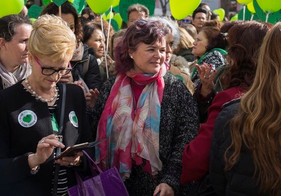 Ruth Ortiz en una concentración en recuerdo de sus hijos en el año 2018