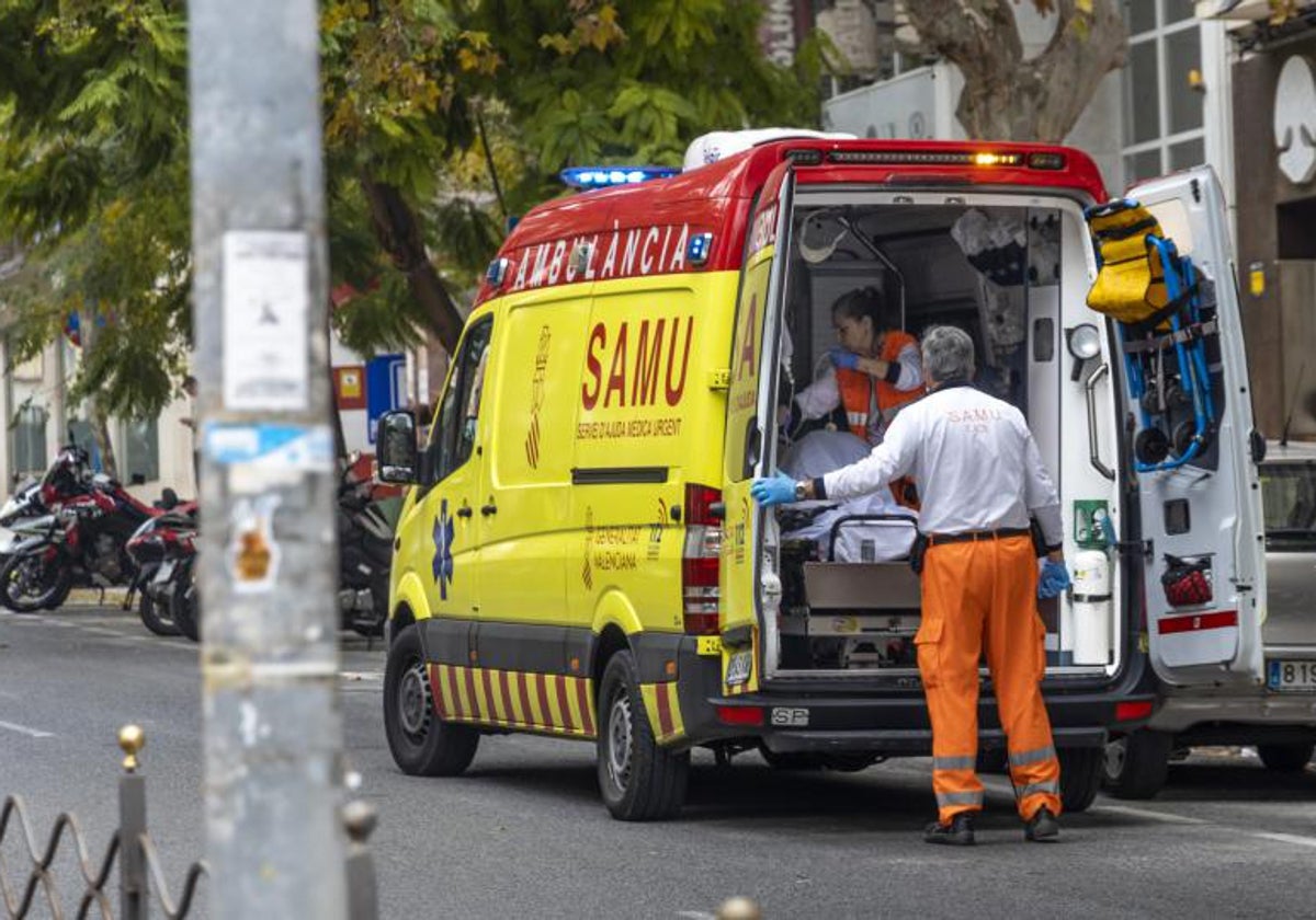Una ambulancia del SAMU durante una emergencia