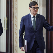 Salvador Illa, presidente de la Generalitat de Cataluña, ayer, en el Parlamento autonómico