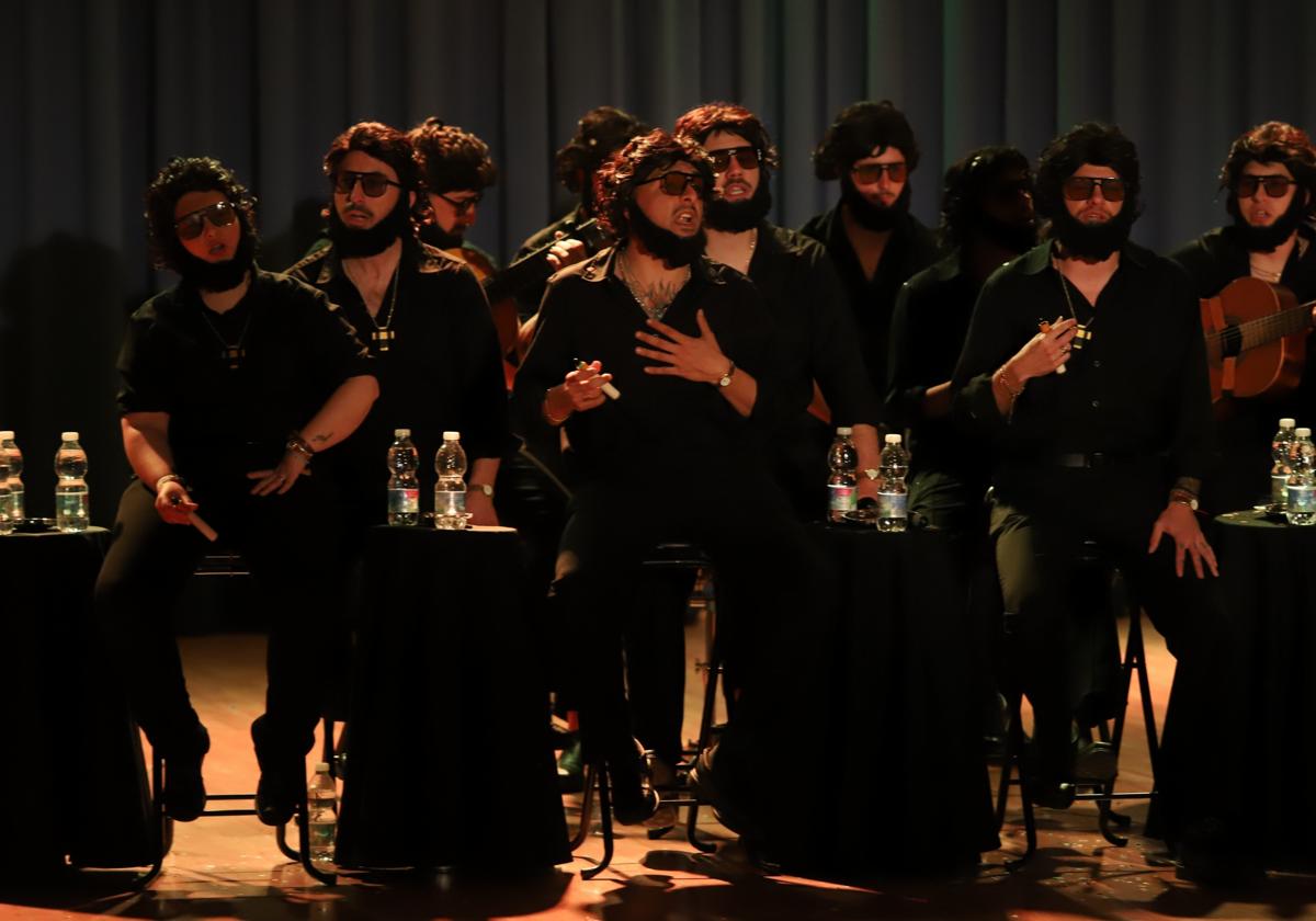 'Los Calaíta' durante su actuación en el teatro El Brillante