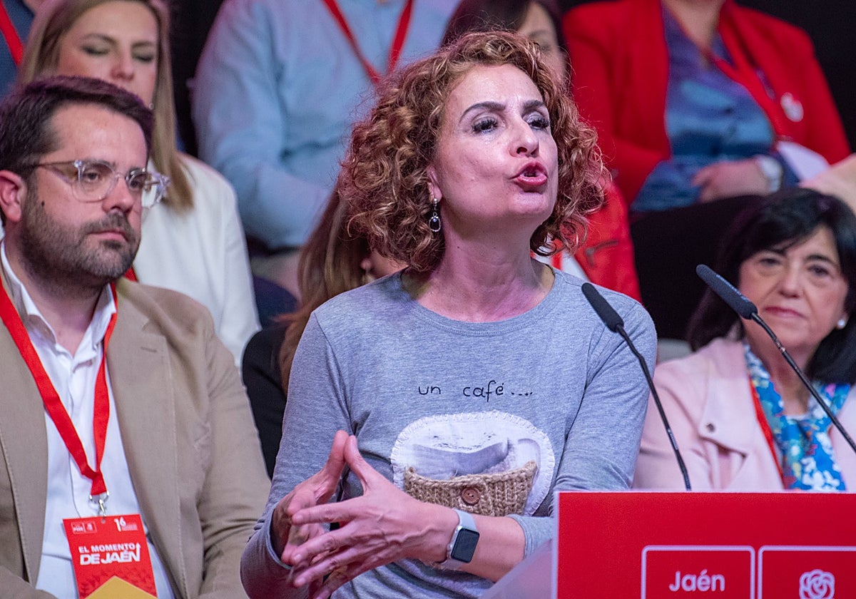 María Jesús Montero, en el acto de su partido de este pasado fin de semana en Jaén