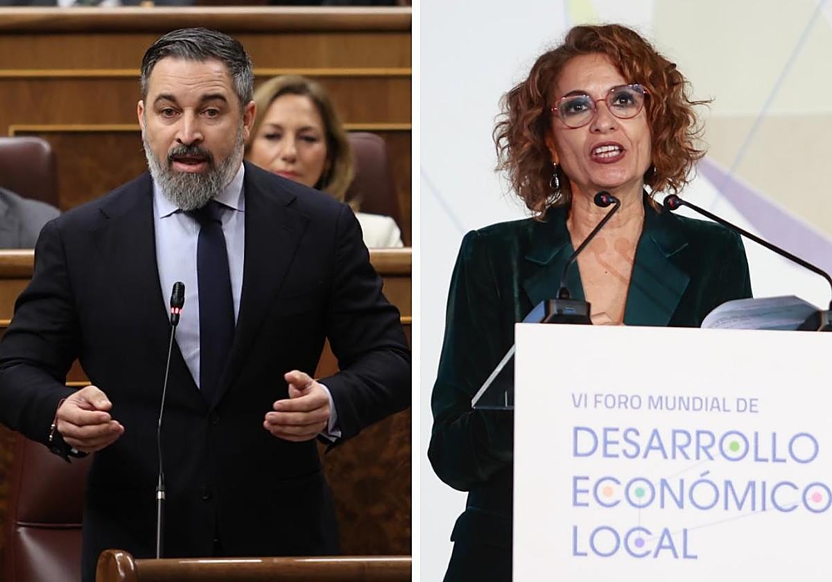 El presidente de Vox, Santiago Abascal, y la vicepresidenta primera del Gobierno María Jesús Montero