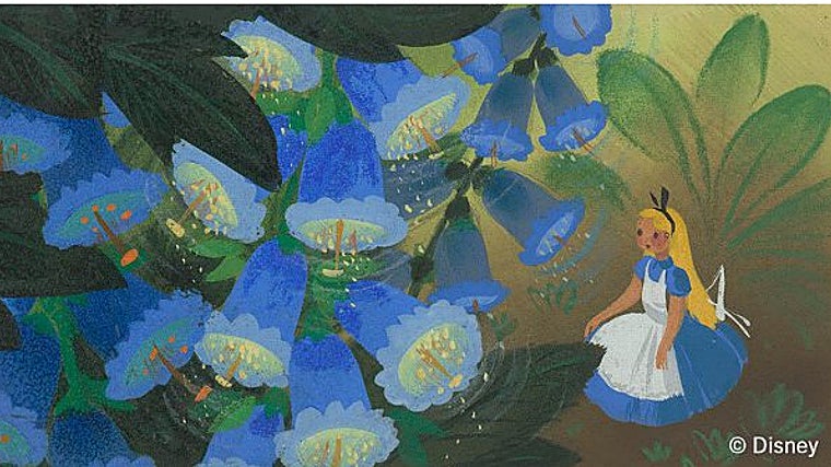Dibujo conceptual de Mary Blair para la adaptación de Walt Disney de 'Alicia en el país de las maravillas'