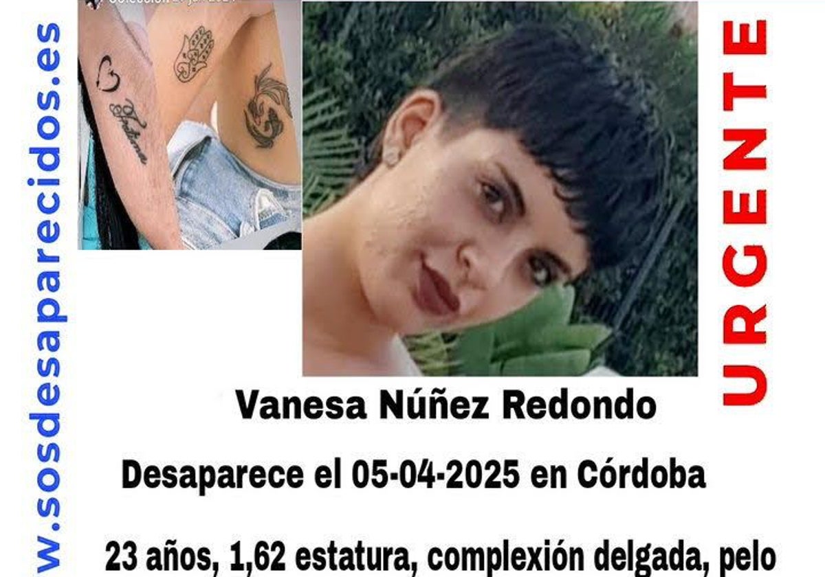 La joven cordobesa es de pelo y ojos castaños y de complexión delgada