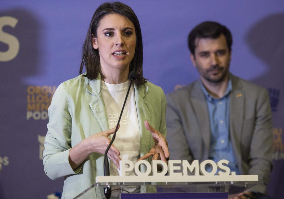 Irene Montero durante la presentación de su candidatura
