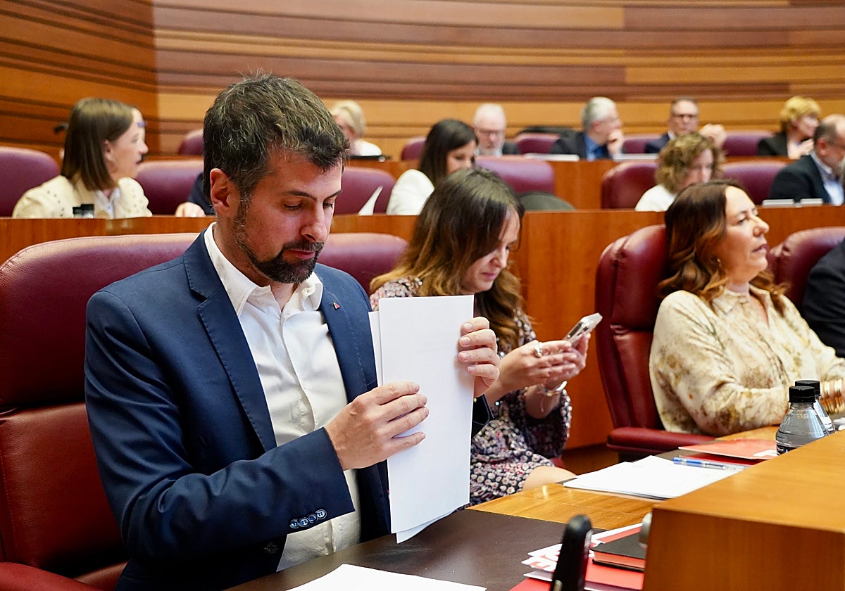 Tudanca, en el pleno de las Cortes de esta martes