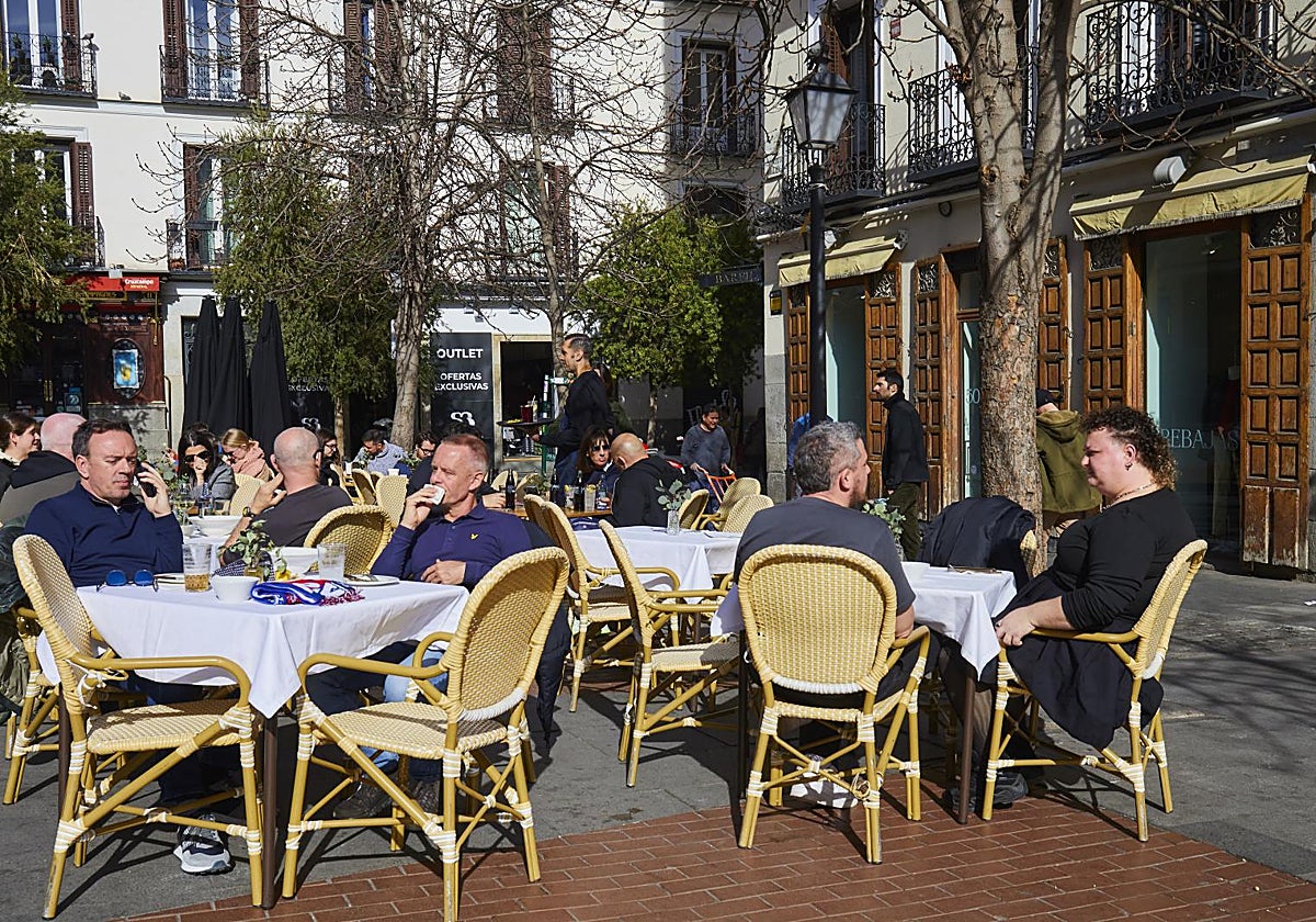 Terrazas en la plaza de Chueca