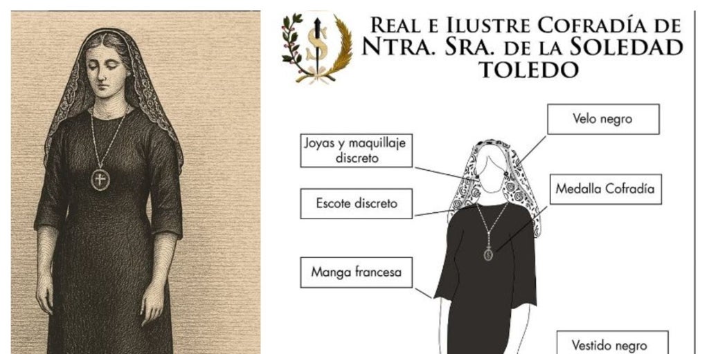 La hermandad de la soledad de toledo marca su 'dress code' para el viernes de dolores