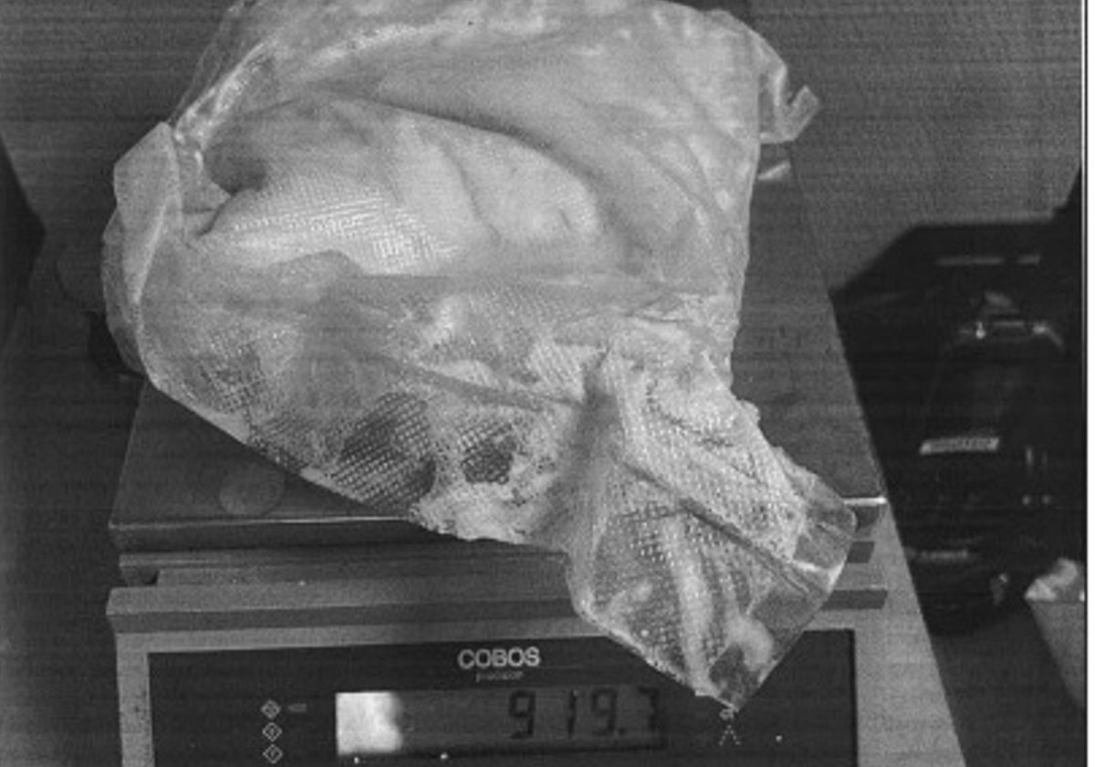 El paquete de un kilo de 'speed' interceptado por los agentes de Policía