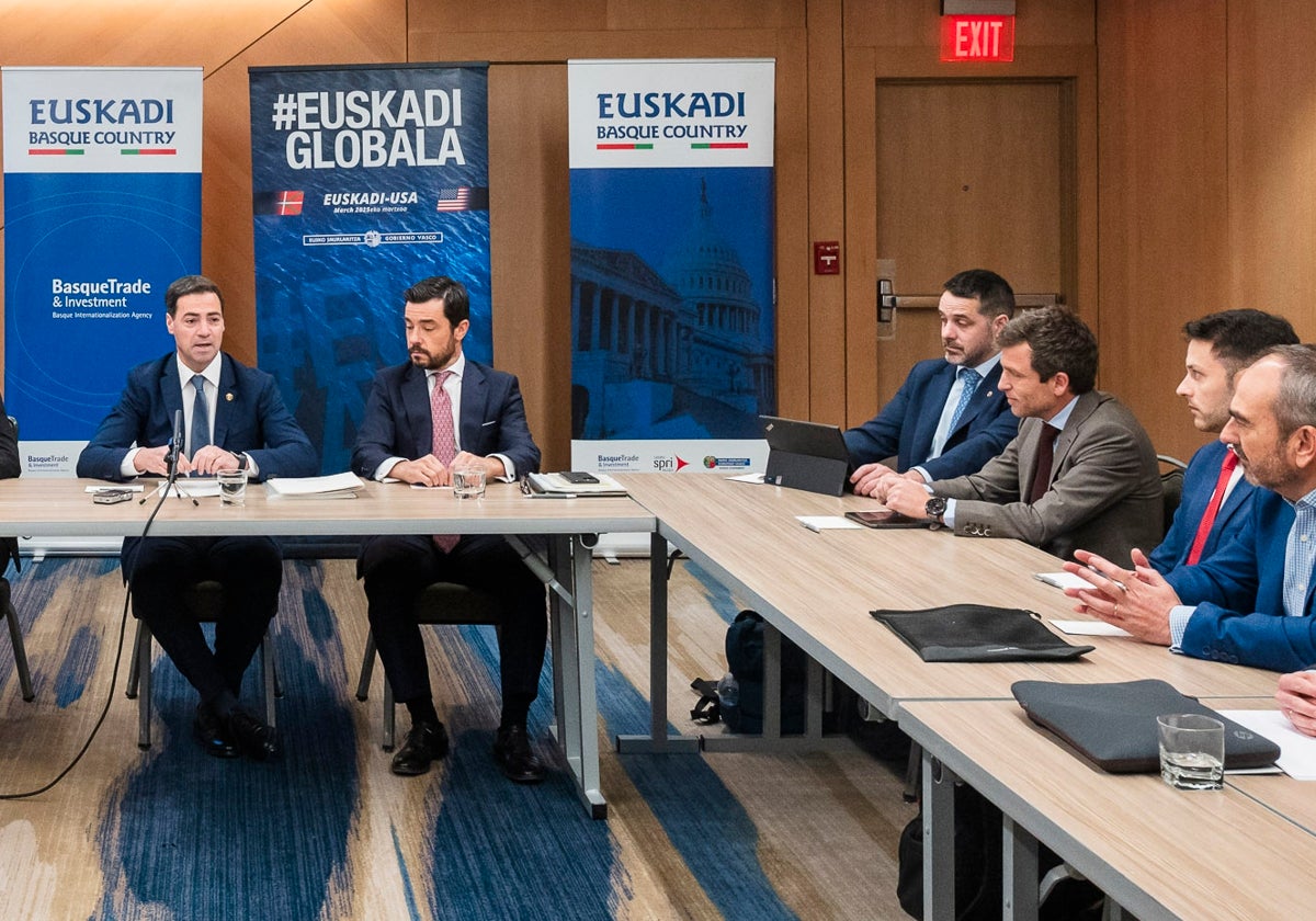 El lendakari Imanol Pradales en la reunión en Washington con el BTI