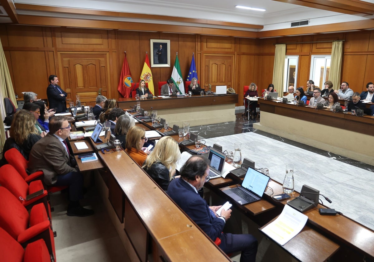 Los concejales, durante el Pleno de abril del Ayuntamiento de Córdoba
