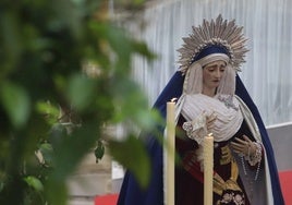 María Santísima de Gracia y Amparo, durante el traslado de ida a la casa de hermandad, el pasado 5 de abril
