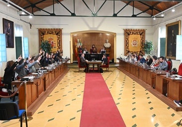 Votación durante sesión plenaria en el Ayuntamiento de Linares