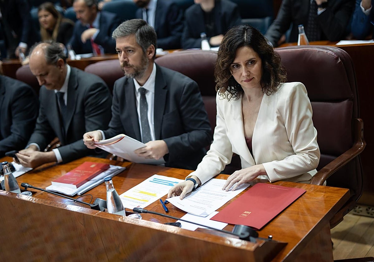 Isabel Díaz Ayuso, en el Pleno de la Asamblea de Madrid