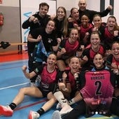 Celebración de la victoria ante el ID Energy Caserío en el último partido