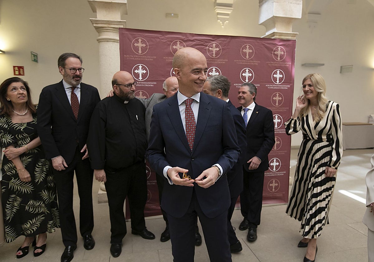 Francisco Triviño, poco antes de pronunciar su pregón de gloria, este domingo