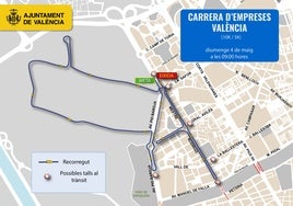 Calles cortadas y líneas de la EMT desviadas en Valencia por la Carrera de Empresas y el Gran Fondo Internacional