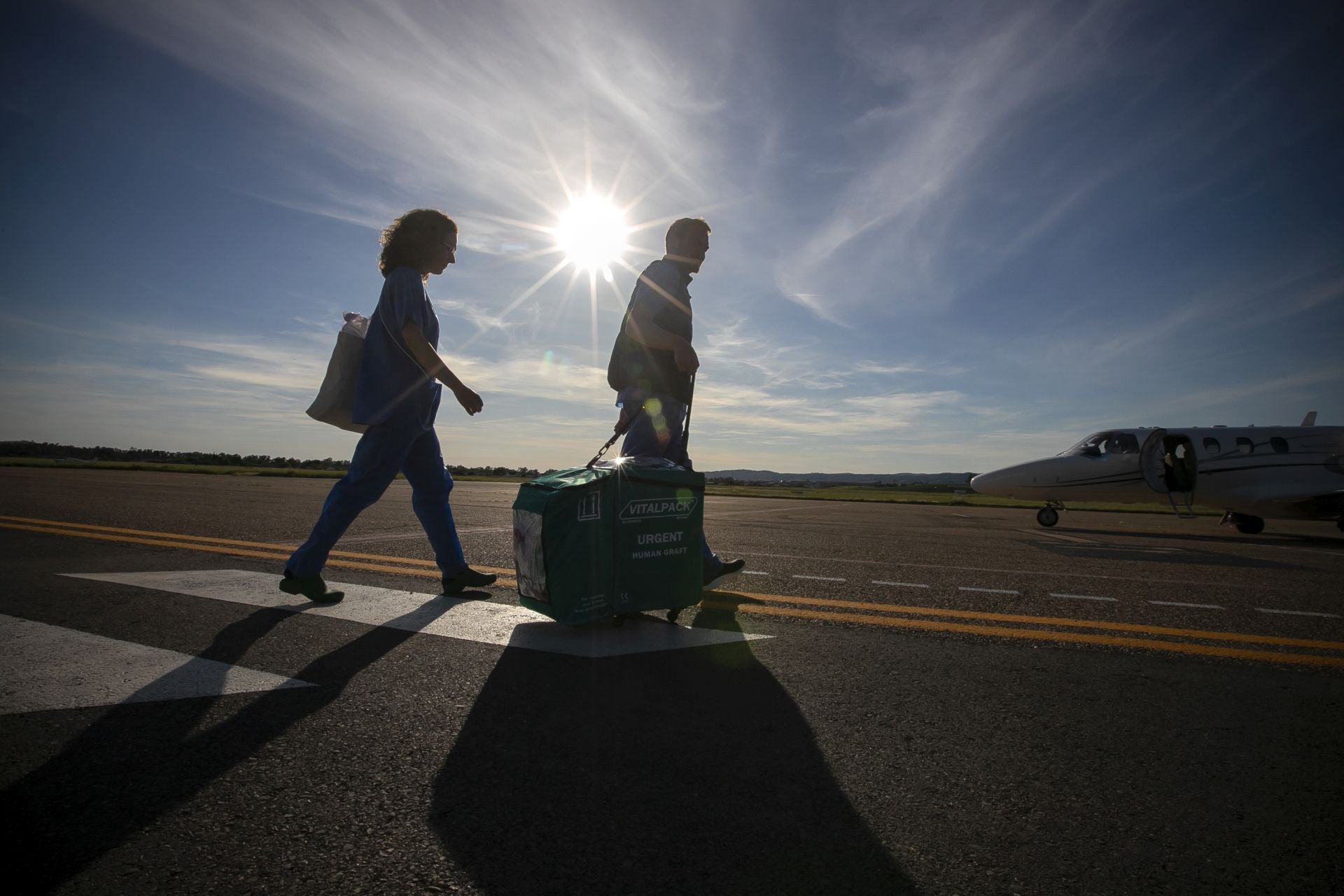 La cronología de un vuelo para un trasplante en Córdoba, en imágenes