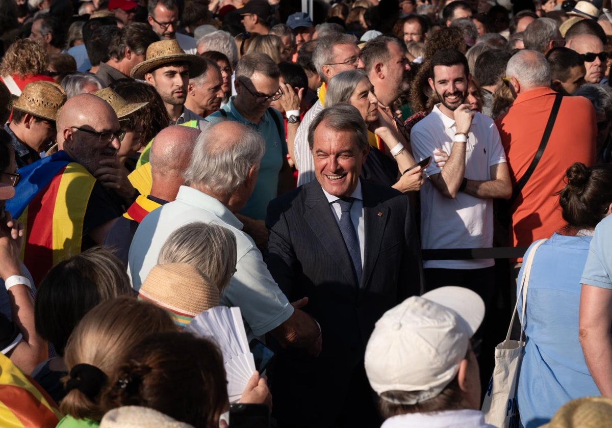 El expresidente Artur Mas, el pasado agosto, durante la reaparición de Puigdemont en Barcelona, el pasado agosto