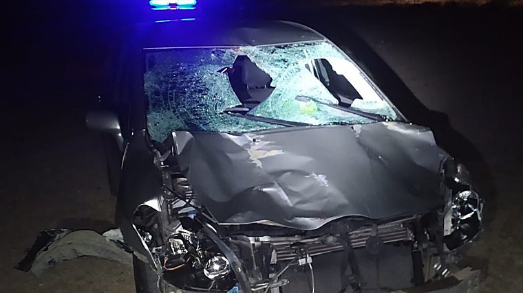 Así quedó el coche que provocó el atropello en Torrejón de Ardoz