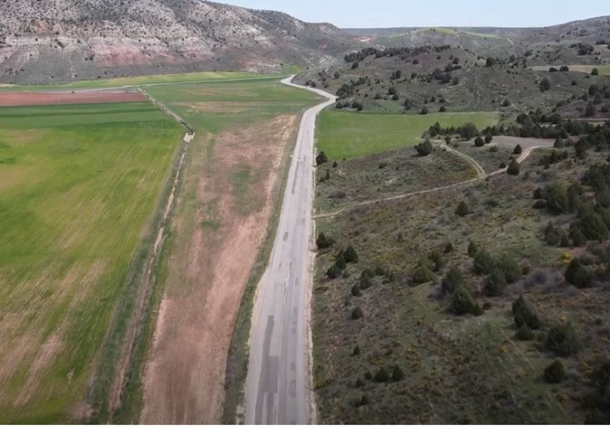 La carretera entre Tierzo y Corduente, en pleno Alto Tajo