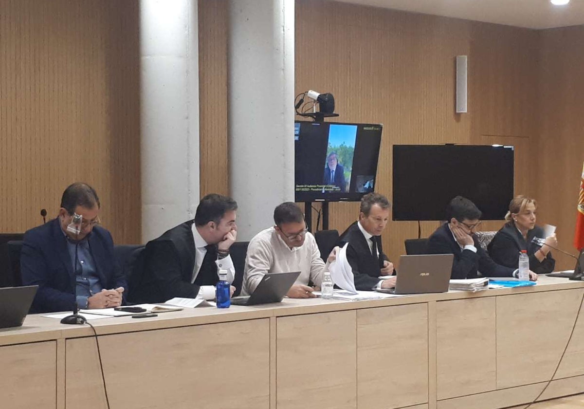 Declaración de Carlos González, en la pantalla, por videoconferencia este martes