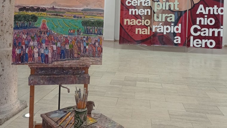 El último cuadro, inacabado, de Carrilero: La Romería de la Virgen