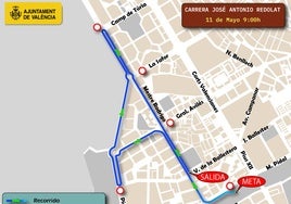 Calles cortadas y líneas de la EMT desviadas en Valencia el domingo 11 de mayo por la carrera José Antonio Redolat