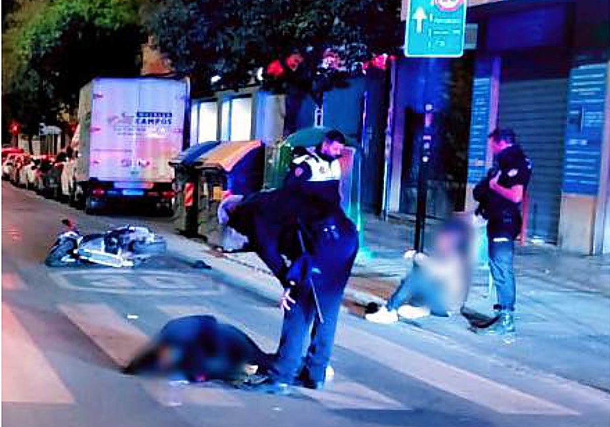 Imagen de los accidentados.