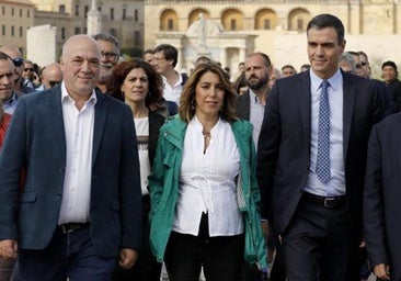 Susana Díaz contesta al encargo de Pedro Sánchez a Ábalos para derribarla como líder del PSOE andaluz: «Es muy jodido»