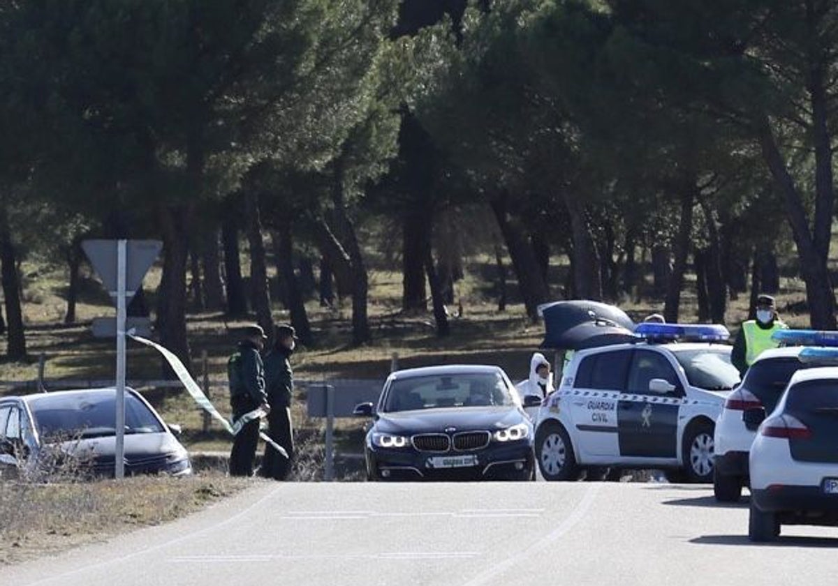 Despliegue de la Guardia Civil en el lugar en el que fue encontrado el cadáver de Esther López en febrero de 2022