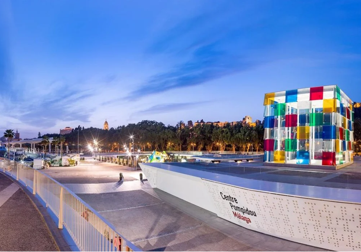 Imagen del icónico «cubo» del Museo Pompidou de Málaga
