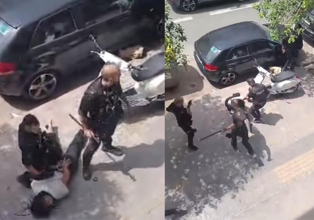 Imagen de la actuación policial contra una familia colombiana en Valencia