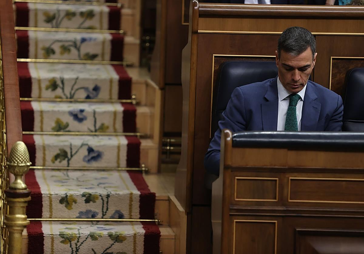 Pedro Sánchez, el pasado miércoles en el Congreso