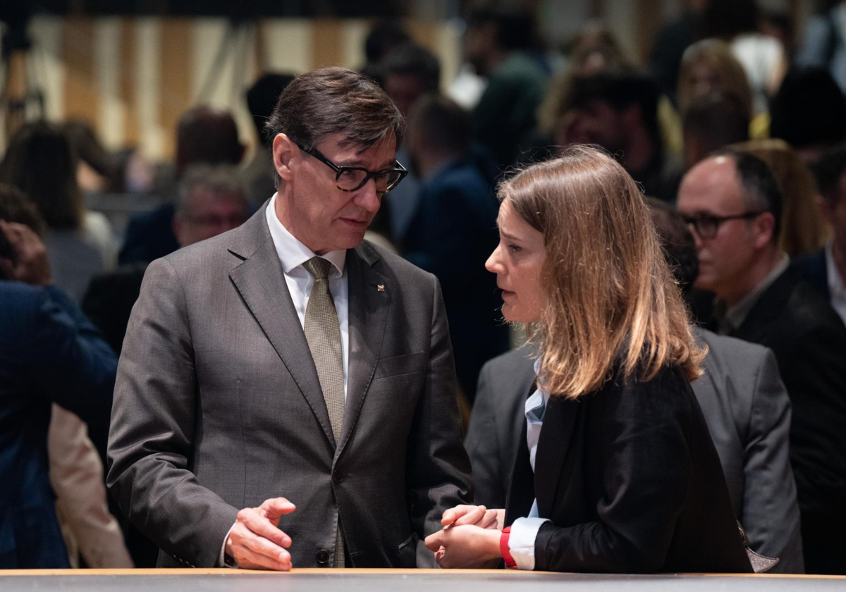 Salvador Illa y Jéssica Albiach, hace unos días en un acto público institucional para presentar el plan de barrios de la Generalitat